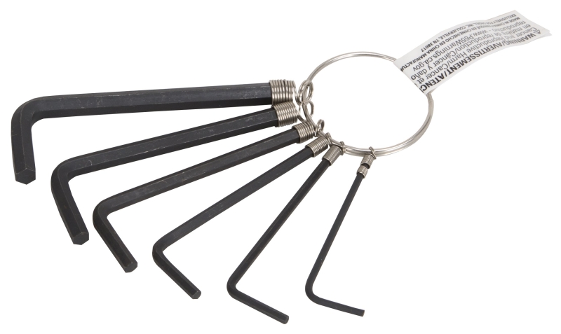 KEY HEX SET SAE KEY RING 6PC  