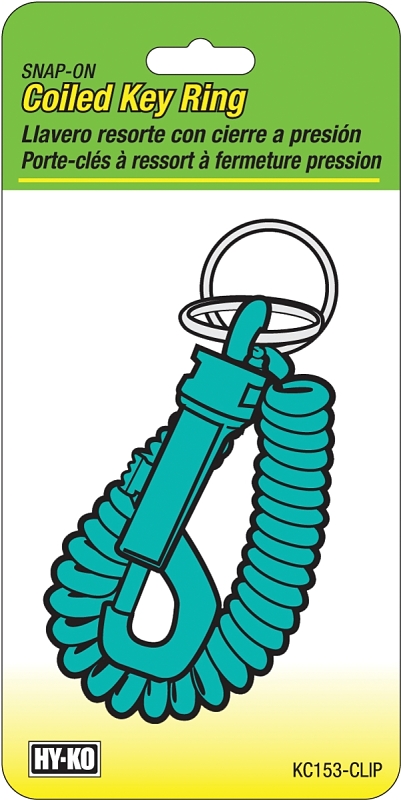 KEY RING COILED W/PLSTC SNAP  