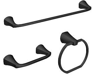 KIT BATH ACC LINDOR 3PC MATBLK