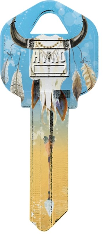 KW1-29 KEYBLANK SKULL-PAINT   