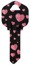 KW1-30 KYBLNK HEART BLK/PINK  