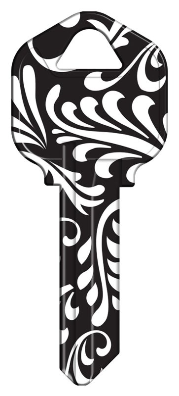 KW1-41 KEYBLANK SWIRL BLK/WHT 