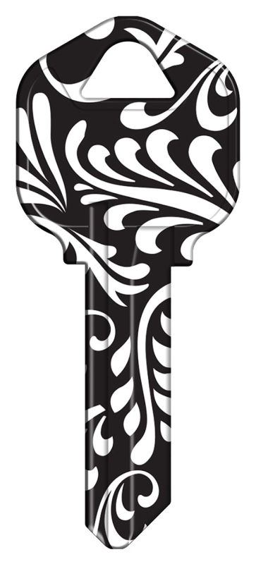 KW1-41 KEYBLANK SWIRL BLK/WHT 