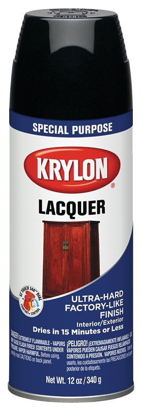 LACQUER SPRAY GLOSS BLACK 12OZ
