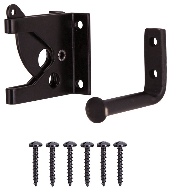 [1044189] LATCH GATE OUTSWING BLK       