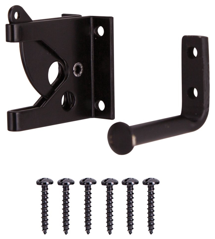 LATCH GATE OUTSWING BLK       