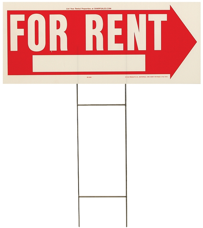 LAWN SIGN FOR RENT 10X24IN    