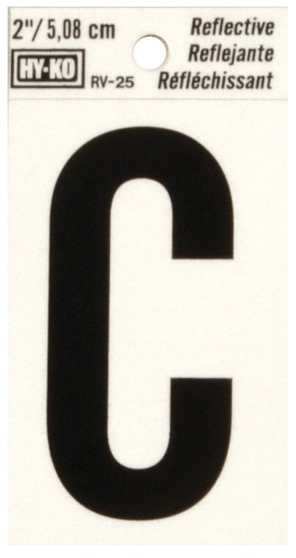 LETTER HOUSE C 2IN REFL BLK   