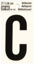 LETTER HOUSE C 2IN REFL BLK   