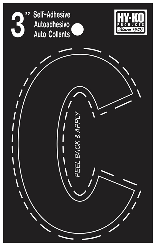 LETTER HOUSE C 3IN  VINYL BLK 