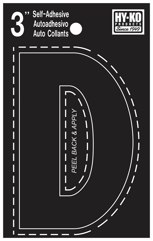 LETTER HOUSE D 3IN  VINYL BLK 