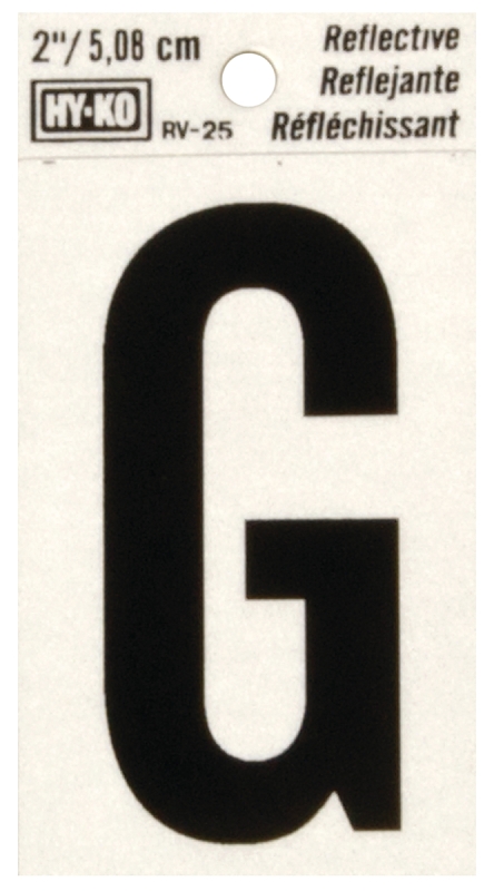 LETTER HOUSE G 2IN REFL BLK   