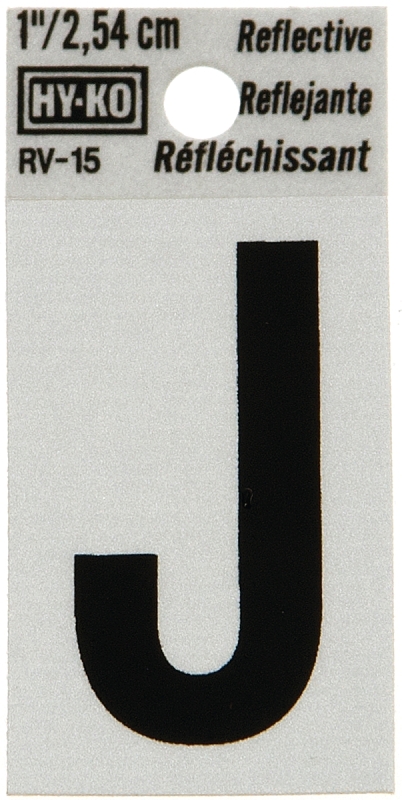 LETTER HOUSE J 1IN REFL BLK   