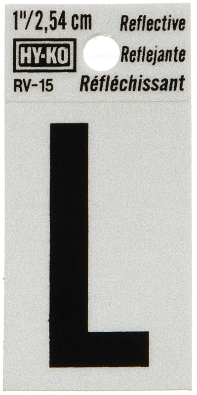LETTER HOUSE L 1IN REFL BLK   