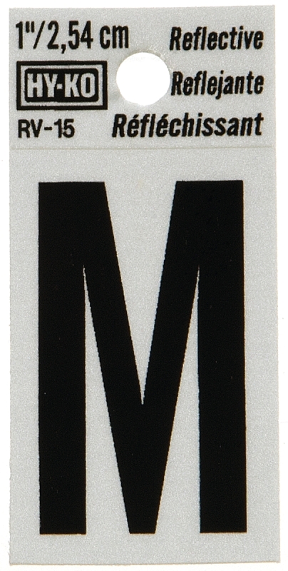 LETTER HOUSE M 1IN REFL BLK   