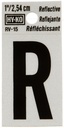 LETTER HOUSE R 1IN REFL BLK   