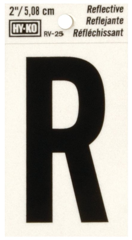 LETTER HOUSE R 2IN REFL BLK   