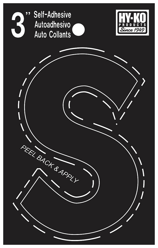 LETTER HOUSE S 3IN  VINYL BLK 