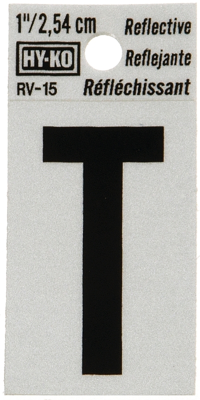 LETTER HOUSE T 1IN REFL BLK   