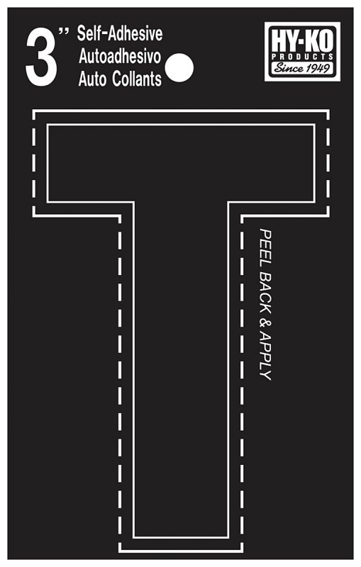 LETTER HOUSE T 3IN  VINYL BLK 