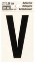 LETTER HOUSE V 2IN REFL BLK   
