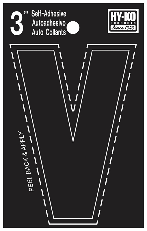 LETTER HOUSE V 3IN  VINYL BLK 