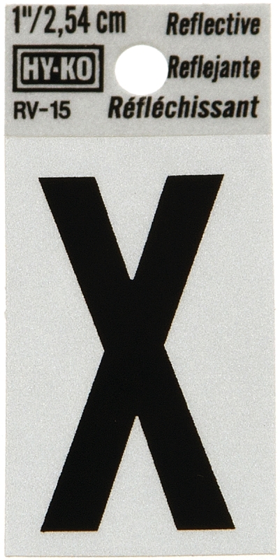 LETTER HOUSE X 1IN REFL BLK   