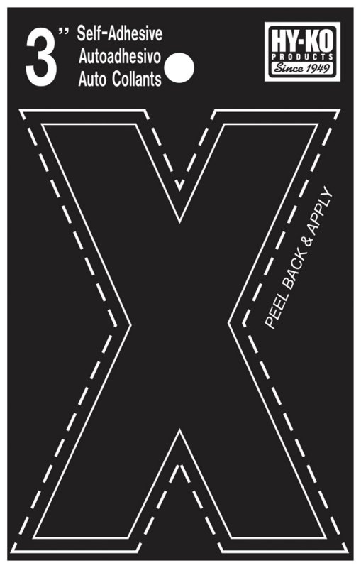 LETTER HOUSE X 3IN  VINYL BLK 