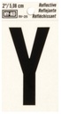LETTER HOUSE Y 2IN REFL BLK   