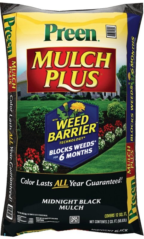 MULCH BLK W/HERBICIDE 2 CU FT 