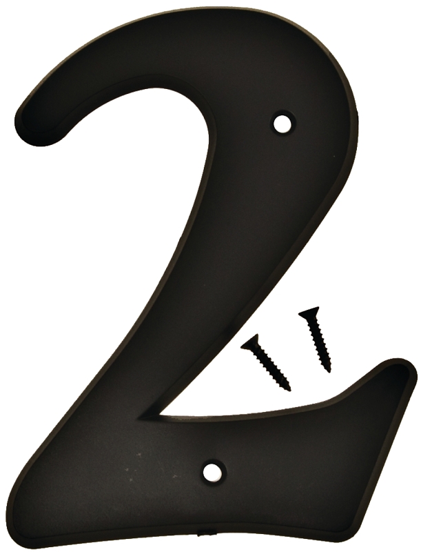 NUMBER HOUSE 2 PLASTIC 6IN BLK