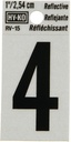 NUMBER HOUSE 4 1IN REFL BLK   