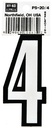 NUMBER HOUSE 4 3-1/4IN REFL   