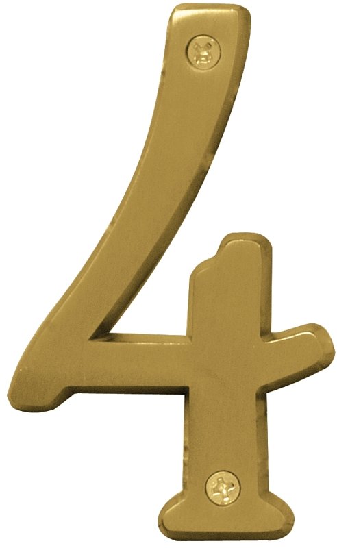 NUMBER HOUSE 4 SB 4IN BRSH BR 
