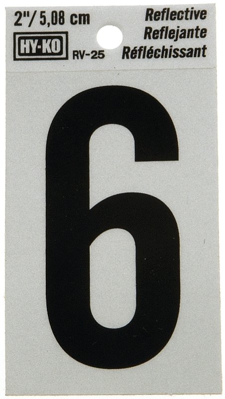 NUMBER HOUSE 6 2IN REFL BLK   