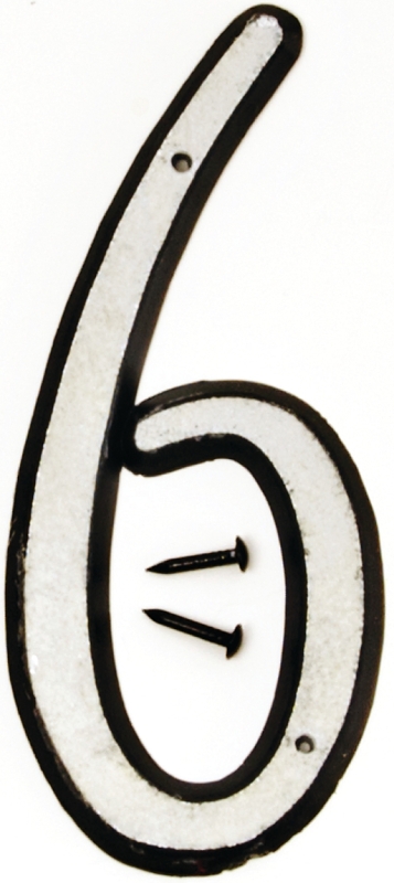 NUMBER HOUSE 6 PLST 4IN REFLEC