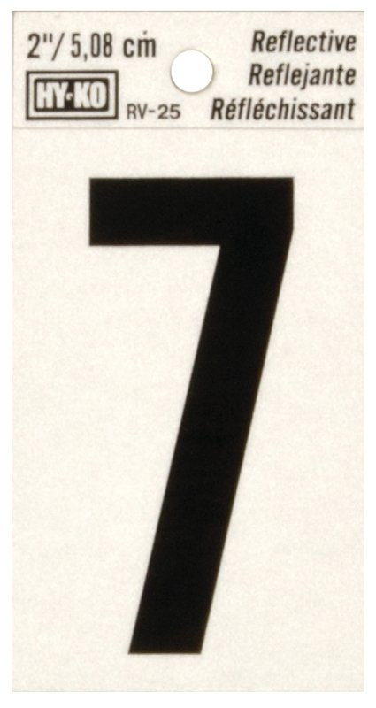NUMBER HOUSE 7 2IN REFL BLK   