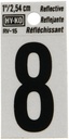 NUMBER HOUSE 8 1IN REFL BLK   