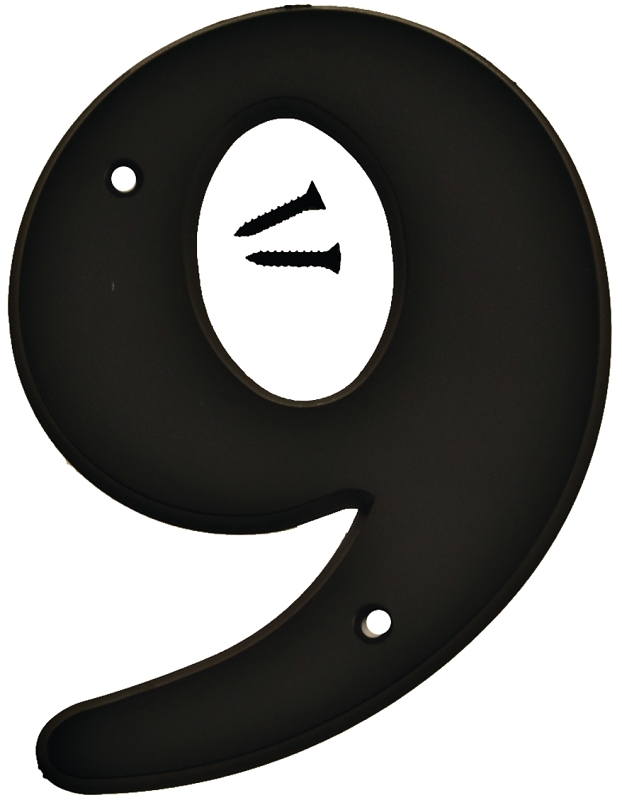 NUMBER HOUSE 9 PLASTIC 6IN BLK