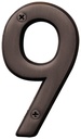 NUMBER HOUSE 9 SB 4IN OLD BRZ 
