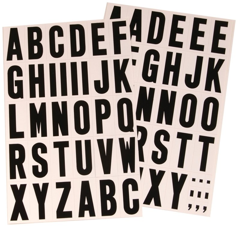 NUMBER/LETTER 2IN BLK/WHITE   