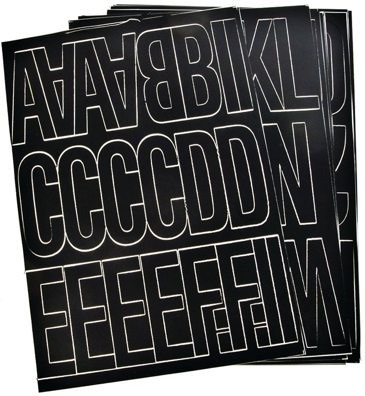 NUMBER/LETTER SET 3IN VNYL BLK