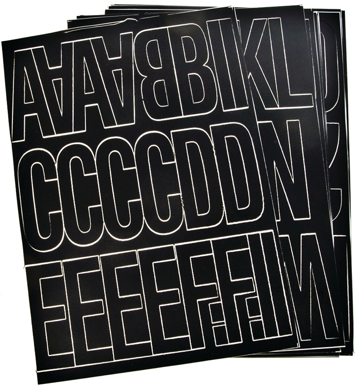 NUMBER/LETTER SET 3IN VNYL BLK