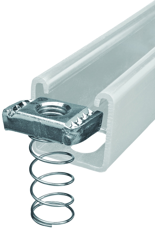 NUT SPRING STEEL SLVR/GALV 3/8