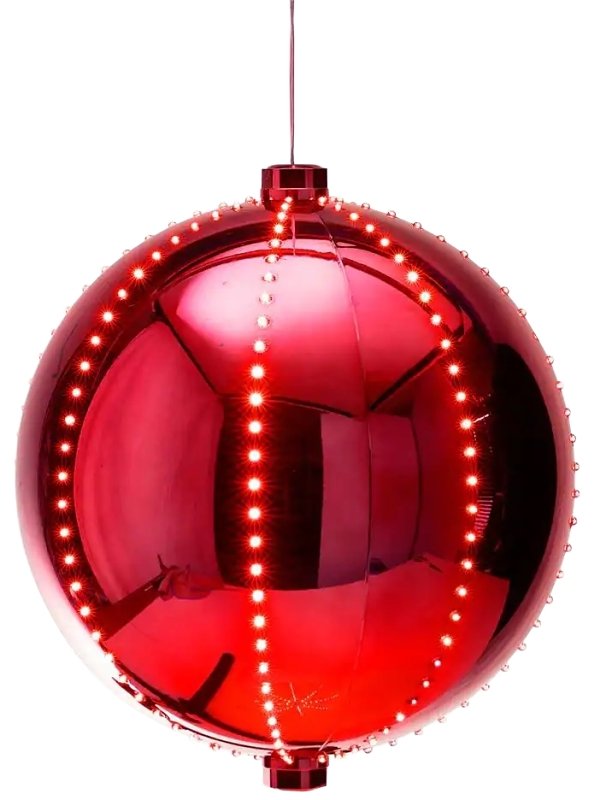 ORNAMENT MOTION PLSTC RED 6IN 