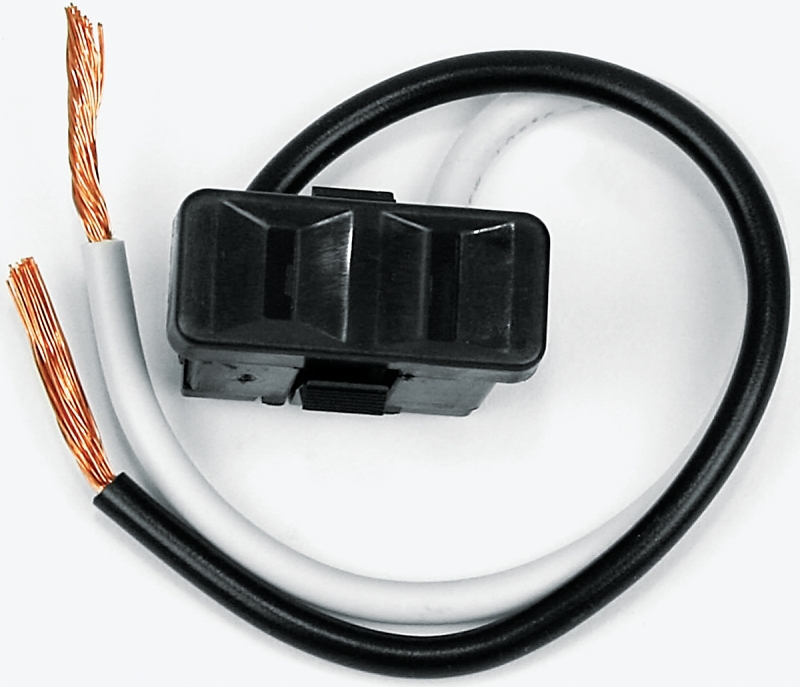 OUTLET 2 PRONG BLK 2 WIRE LEAD