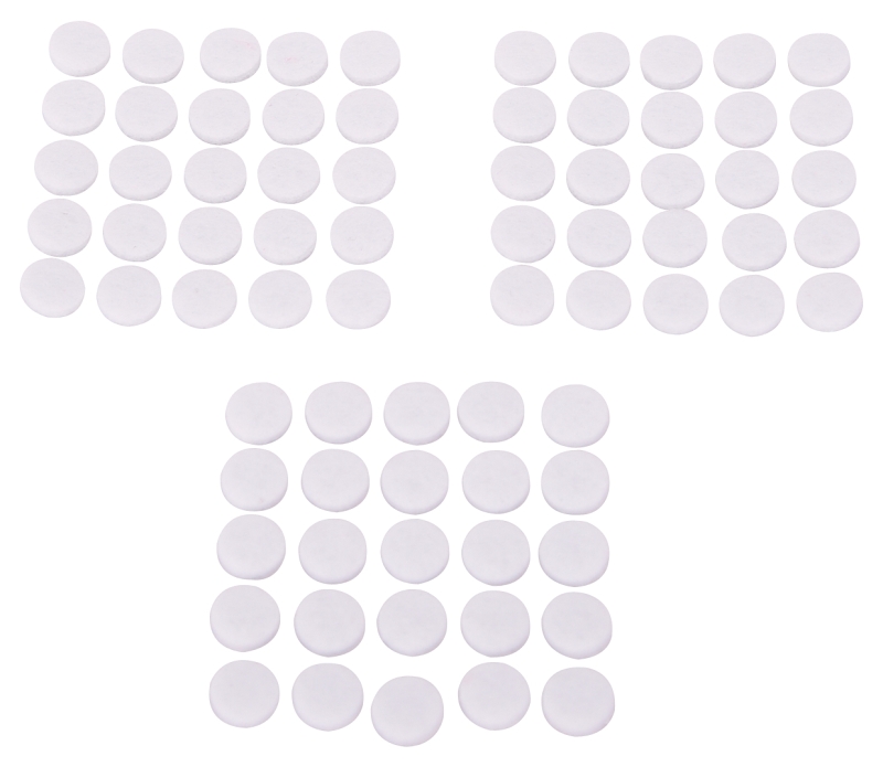 PAD FELT LT DUTY RND 3/8IN WHT