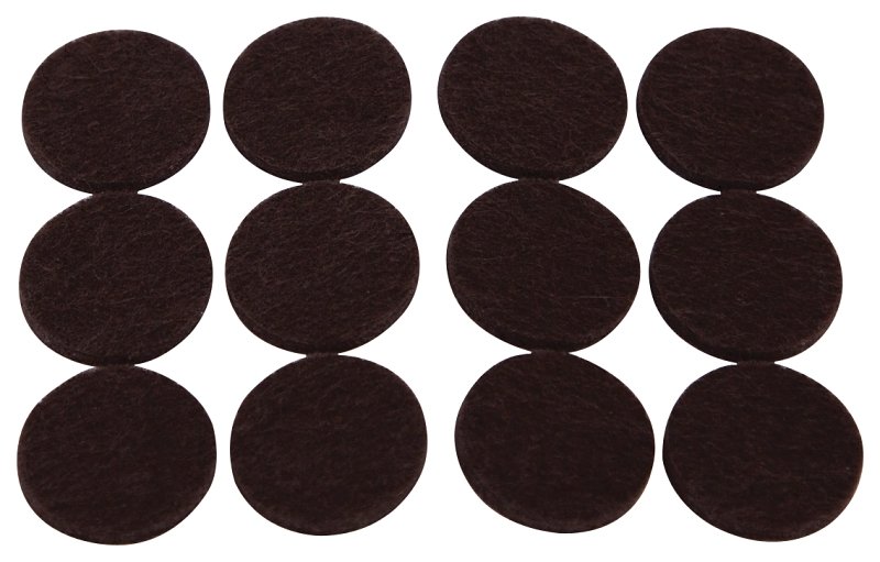 PAD FELT LT DUTY RND 7/8IN BRN