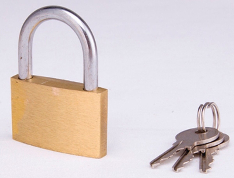 PADLOCK BRASS VERTICAL KD 1IN 