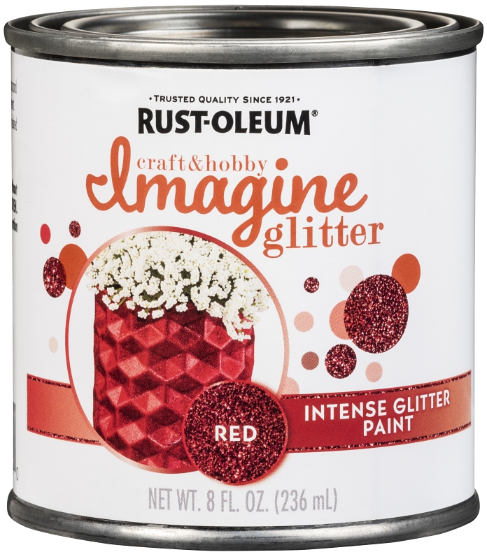 PAINT INTENSE GLITTER RED 8OZ 